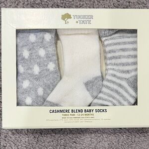 NWT Tucker + Tate Gray and White Baby Socks Trio